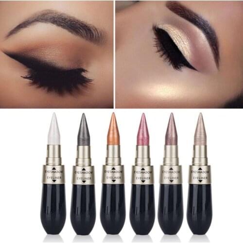 Hengfang Waterproof 2 In 1 Double-end Liquid Eyeshadow Eyeliner Simple Set Single Color Long-lasting Eye Pencil Eye Shadow TSLM1