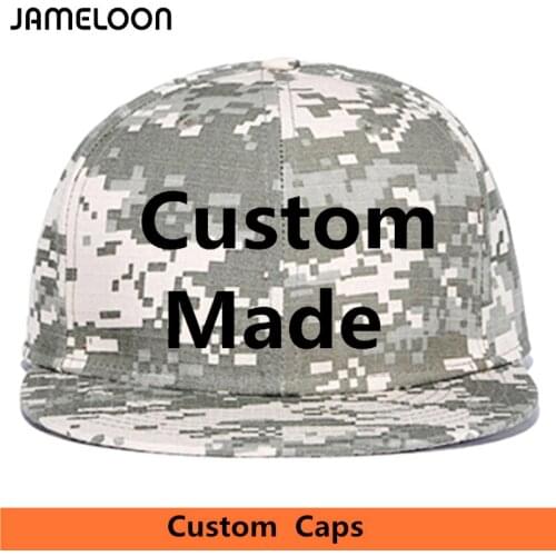 Customized Hip hop Camouflage Snapback Adult Kids Baseball caps LOGO 3D Embroidery Dancers Team Exclusive Sun Hats Snap Back