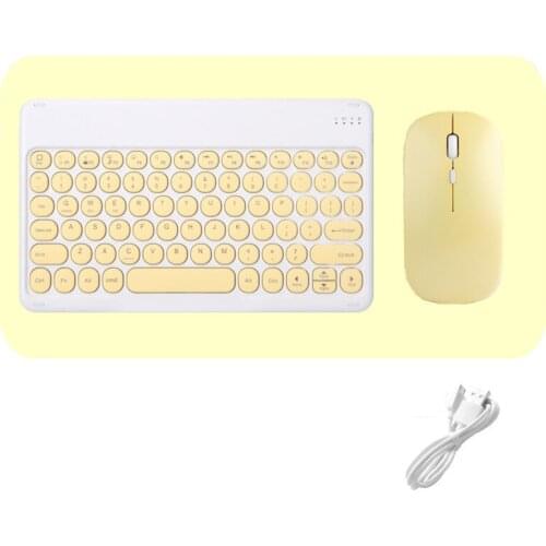 Wireless Keyboard and Mouse Combos Set Round Bluetooth Russian Arabic Thai Norsk Greek For iOS iPad Android Windows Phone Tablet