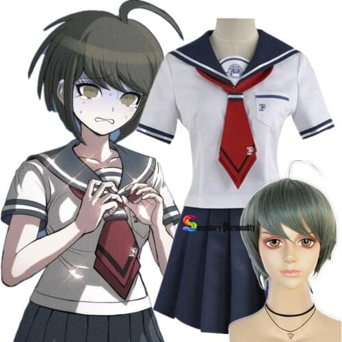 Danganronpa 3 Cosplay Costume Naegi Komaru Cos Woman JK School Uniform Cosplay Costume Top+Skirt+Tie+Socks Halloween Costume
