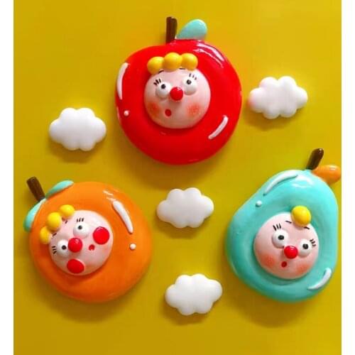 Lovely Fruit Fairy Refrigerator Paste Resin Magnetic Absorption Message Whiteboard Simple Family Decorations Red bBue Orange