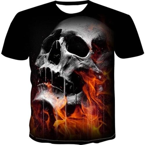 NEW Fashion Summer T-Shirt Men 3D Skull Printing Mens T-Shirt Breathable Streetwear Splicing Printing T Shirt Size 100-6XL