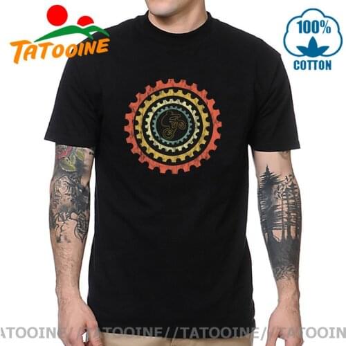 Tatooine Retro MTB Chainring Downhill T shirt men Vintage Mountain Biking T-shirt Best Gifts for Mountain Biker Cycling Clothing