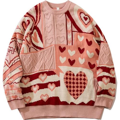 Men Skulls Oversized Sweater Punk Hip Hop Autumn Winter Women Plus Size Pullover Warm Knitted Sweaters Korean Clothes pull homme