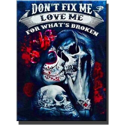 Romantic love Me Diamond Embroidery Mosaic Diy Diamond Painting Skull Couple Full Square Round Drill Pictures Of Rhinestone S103