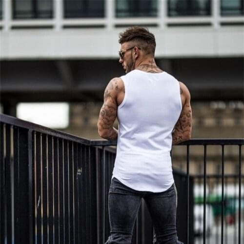 Cross-border new mens sports vest outdoor casual fitness clothes torn sleeveless shirt muscle brothers