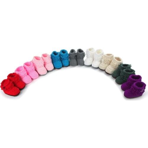 New Hand-woven Baby Toddler Soft Shoes 0-6month Hi-Top First Walk High Boots Infant and Newborn 100%Handmade Crochet Baby Shoes