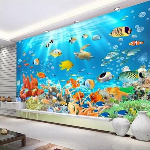 Beibehang Custom wallpaper 3D underwater world background wall painting living room bedroom wall papers home decor 3d wallpaper