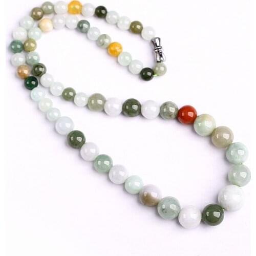 JoursNeige Natural Stone Necklace Round Beads Tower Chain Necklace Lucky Mother gift Valentines Day gift old Fashion Jewelry