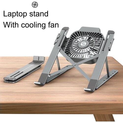 Foldable Desktop Laptop tablet Stand With Cooling Fan Heat Dissipation For HP DELL MacBook Air Pro Stand Notebook Holder Cooler