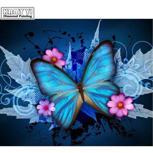 100% Full 5D Diy Daimond Painting Cross-switch Butterfly Flower 3D Diamond Painting Square/Round Rhinestones Painting Embroidery