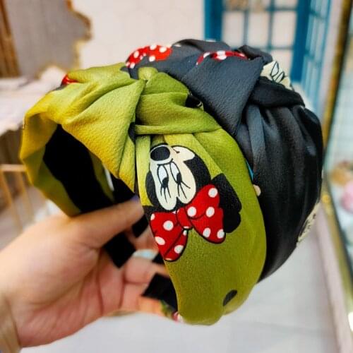 Disney Anime Figure Girl Headband Minnie Mouse Hair Accessories For Girls Children Kids Fashion Cartoon Hair Bands Bows Gifts