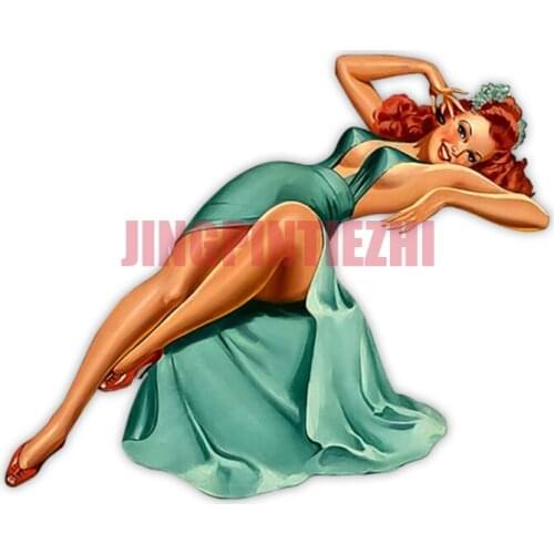 Retro Pin Up Girl Car Stickers Vinyl Motorcycle Decal Car Window Body Decorative Camping Fridge Hiking Backpacking Sexy Girl