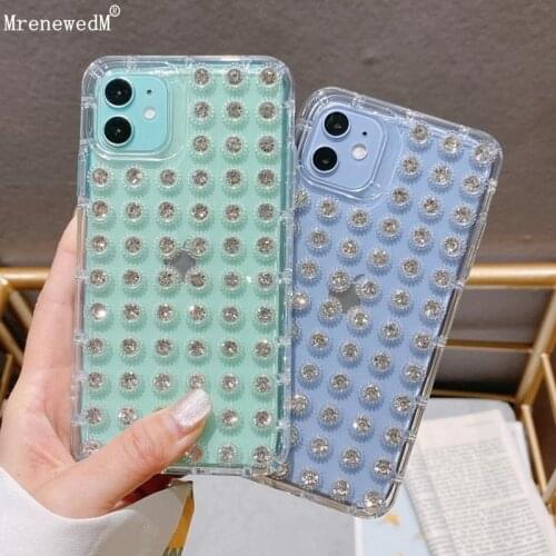 MrenewedM Luxury Glitter Diamond SIlicone Phone Case For iPhone 12 MIni 11 Pro XR Xs Max SE 2 Shockproof Clean Cover On 7 8 Plus