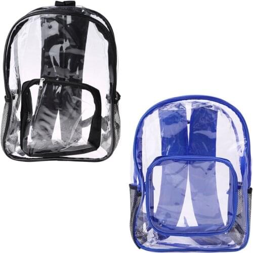 Fashion Women Transparent PVC Clear Backpack Travel Shoulder Bag School Bookbags 20CA