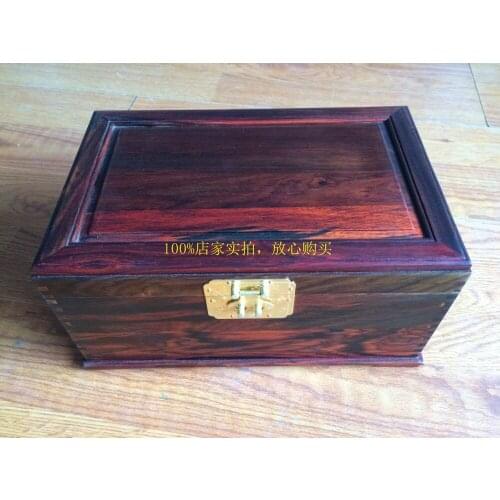 Red wood jewelry box tenon joint structure / mahogany jewelry collection box plain mirror box Double King