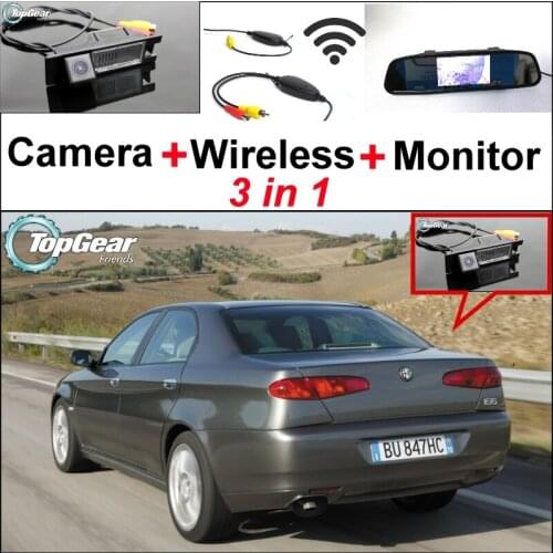 3in1 Special WiFi Camera + Wireless Receiver + Mirror Monitor EASY DIY Backup Parking System For Alfa Romeo AR 166