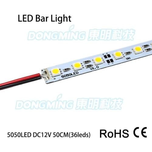 10pcs PCB led hard strip 50cm 36led 12V white/warm white no waterproof led luces strip light 5050
