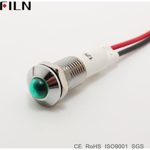 FILN FL1M-10SW-1 metal pilot lamp pilot indicator light 10mm red yellow blue green white 12v 24v 220v led signal light
