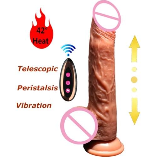 Automatic Telescopic Peristalsis Penis Vibrator Female Masturbation Super Realistic Heating Big Dildo Erotic Sex Toys For Women