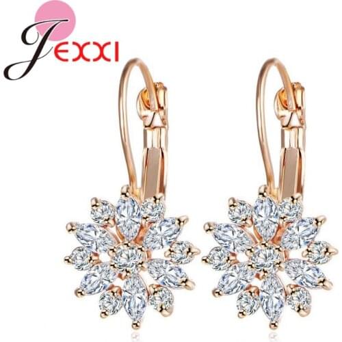 New Romantic Style Women Fashion Drop Earrings For Sale 925 Sterling Silver Flower Shape Dangle Earrings Birthday Party Gifts