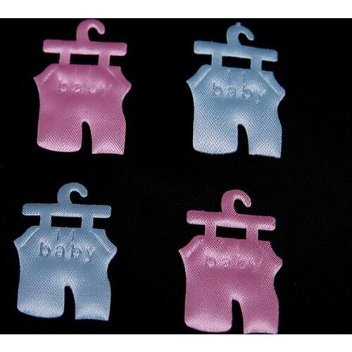 100pcs/lot Baby Satin Fabric Clothes applique Embellishment For Baby Shower Party Decoration Scrapbooking Gift Dec Favor