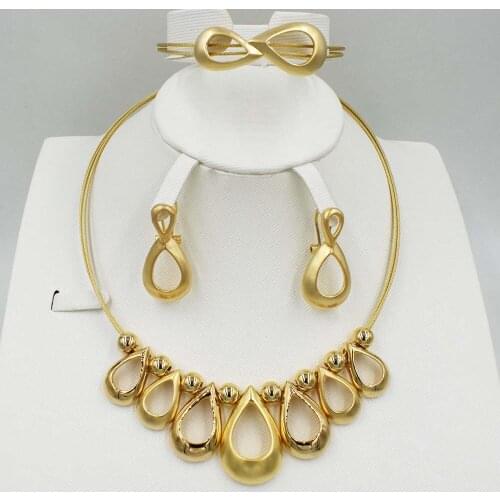 2018 Fashion Bamboo Shape African Beads Jewelry Set Exquisite Flash Dubai Jewelry Set Nigerian Wedding Bridal Bijoux