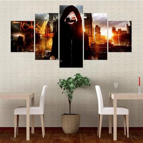 5 Piece Wall Art Canvas Anime Comics Posters Tokyo Boys Figure Pictures Modern Living Decor Prints Bedroom Decoration Paintings