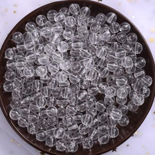 4-16mm Acrylic Beads with Hole Transparent Color Round Shape Loose Spacer Beads for Jewelry Makeing Diy Handmade Accessories