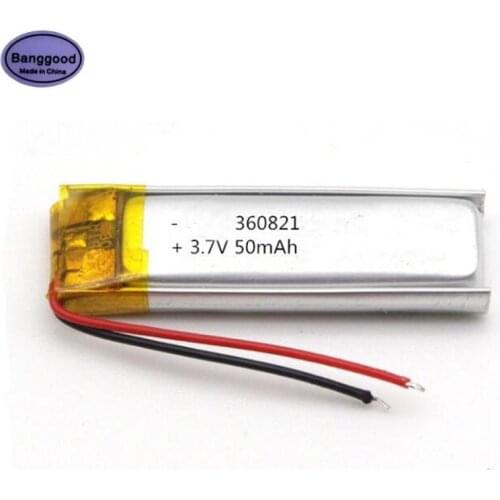 Banggood 3.7V 50mAh 360821 360820 Lipo Polymer Lithium Rechargeable Li-ion Battery Cells For Bluetooth Headset MP3 MP4