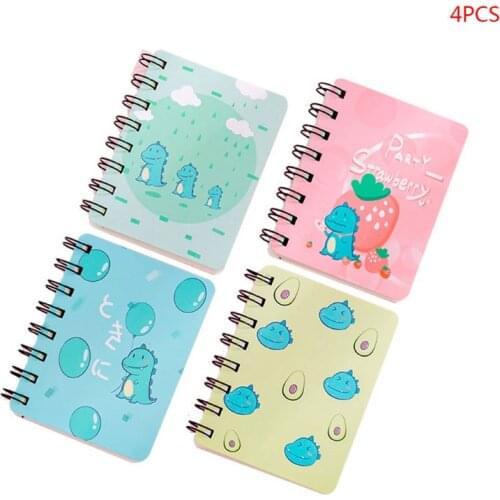 4pcs Dinosaur Spiral Coil Notebook Blank Paper Journal Diary Planner Notepad