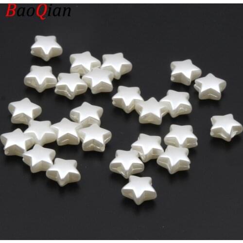 50PCS Star Imitation Pearl Beads DIY Acrylic Interval Loose Beads Handmade Creative Necklace Bracelet Jewelry Accessories 11mm