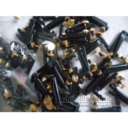 Black 4 pcs 4/4 Type violin Fine tuning Gold screws