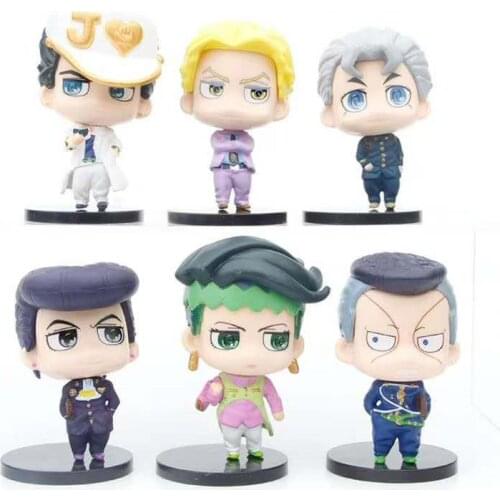6Pcs/Set JOJOs Bizarre Adventure Action Figure Toys Amine Giorno Giovanna Bruno Bucciarati Collectiable Model Toy Gifts For Boys