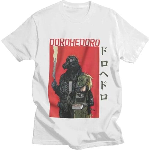 Dorohedoro T Shirts Men Short Sleeve 100% Cotton T-shirts Anime Manga Kaiman Nikaidou Q Hayashida Tees Top Harajuku Tshirt Gift