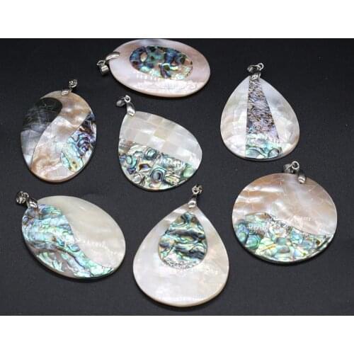1PC Hot Sale Natural Abalone Shell Material Striped Series Pendant Seashell Charms DIY Necklace Crafts Jewelry Making
