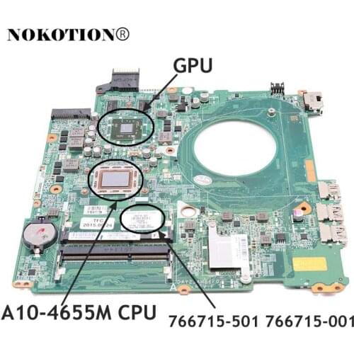 NOKOTION laptop motherboard For HP Pavilion 15-P 766715-501 mainboard DAY23AMB6C0 REV:C A10-5745M