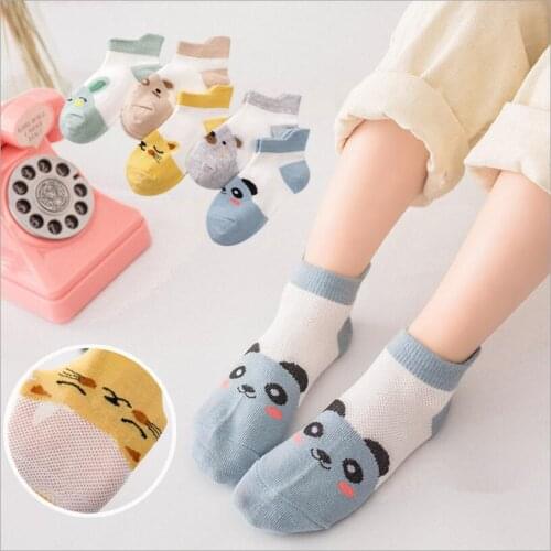 5Pair/lot Soft Cartoon Boys Girls Sock Autumn Winter for Children Gifts Toddler Clothes Cotton Kids Socks Baby Mesh Breathable