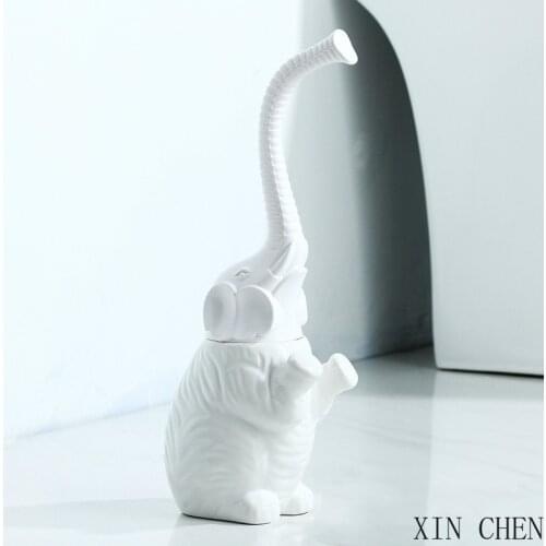 Toilet brush set Ceramic base plastic handle creative Elephant bathroom products Bathroom toilet brush