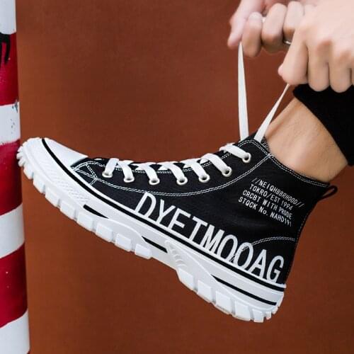 2021 summer new Korean mens casual shoes fashion high top canvas shoes fashion versatile student sports single shoes