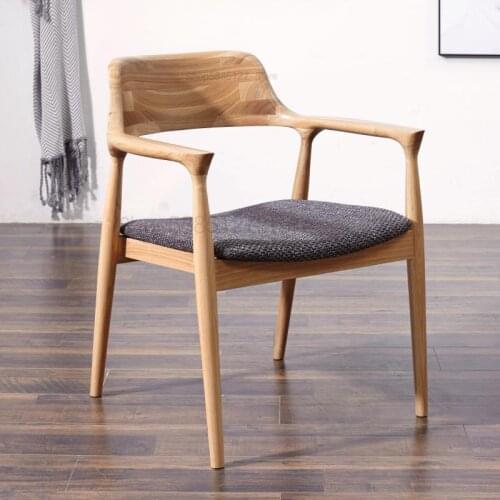Pure Solid Wood Dining Chair Japanese Style Ash Liu Hiroshima Chair Leisure Coffee Chair Fashion Ash Desk Chair