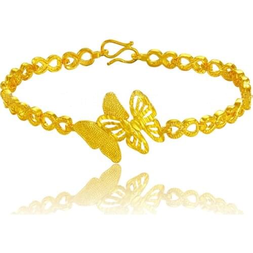 Wholesale pure gold color Animal charms bracelet for Women. 24k GP men Jewelry Bracelet,Luxury High Quality women gold Bracelet