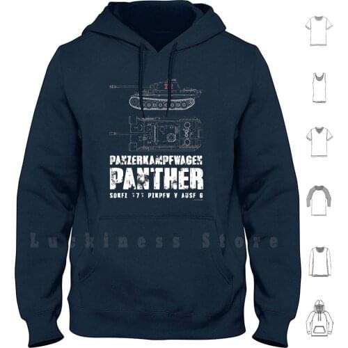 Panther Tank Hoodies Long Sleeve German Panzerkampfwagen Panzer Tiger Panther King Achtung Armor Tank