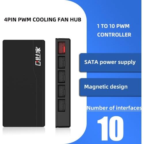 PC 1 to 10/1 to 4 4Pin Computer Case Fan Hub Splitter Cable 12V PWM Sata Power Suppply Adapter Speed Controller For Computer