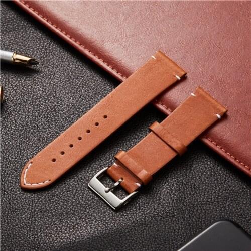 Calfskin Genuine Leather Watchband 16mm 18mm 20mm 22mm 24mm Quick Release Replace Men Women Watch Straps for Smartwatch