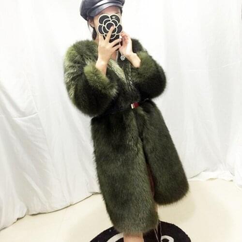 Savabien Luxury Fluffy Jacket Women Winter Thick Warm Soft Faux Fox Fur Coat Plus Size Vintage Female Parka Festival Streetwear