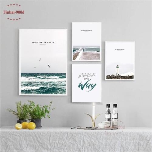 900D Nordic Poster Seascape Canvas Painting Wall Pictures For Living Room Posters And Prints Wall Art Scenery SAN130