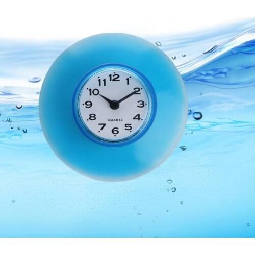 Silicone Bathroom Kitchen Shower Suction Wall Clock Multicolor Water-Resistant Timer Glass Wall Window Mirror Shower Clock