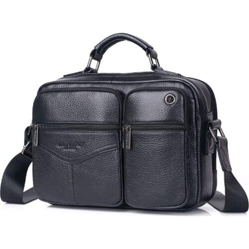 Natural Skin Messenger Cross Body Bags For Men Designer Business Male Genuine Leather Single Shoulder Handbag Tote Bag