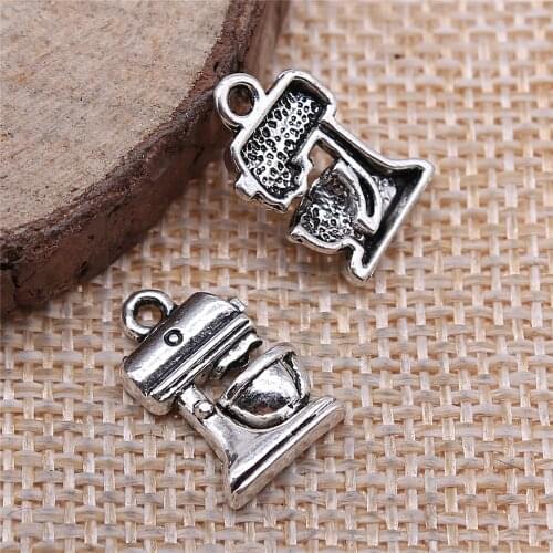 WYSIWYG 20pcs 16x10mm Charms Electric Mixer Kitchen Cooking Coffeemaker Coffee Antique Silver Color Fit Vintage Jewelry Making